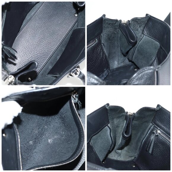 BALENCIAGA Paper Mini Hand Bag Leather 2way Black Silver 370926 Auth bs27987V - Picture 16 of 16